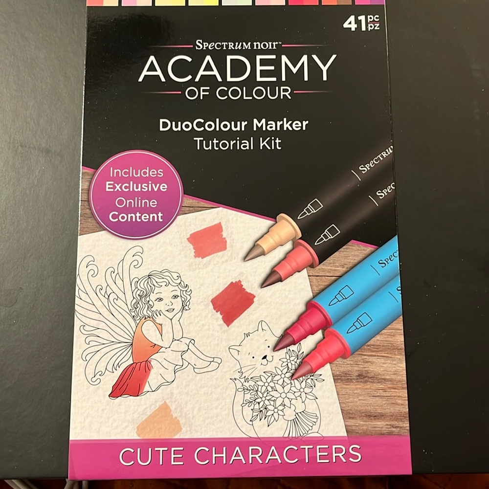 Spectrum Noir Academy of Colour DuoColour Marker Tutorial Kit Cute Characters
